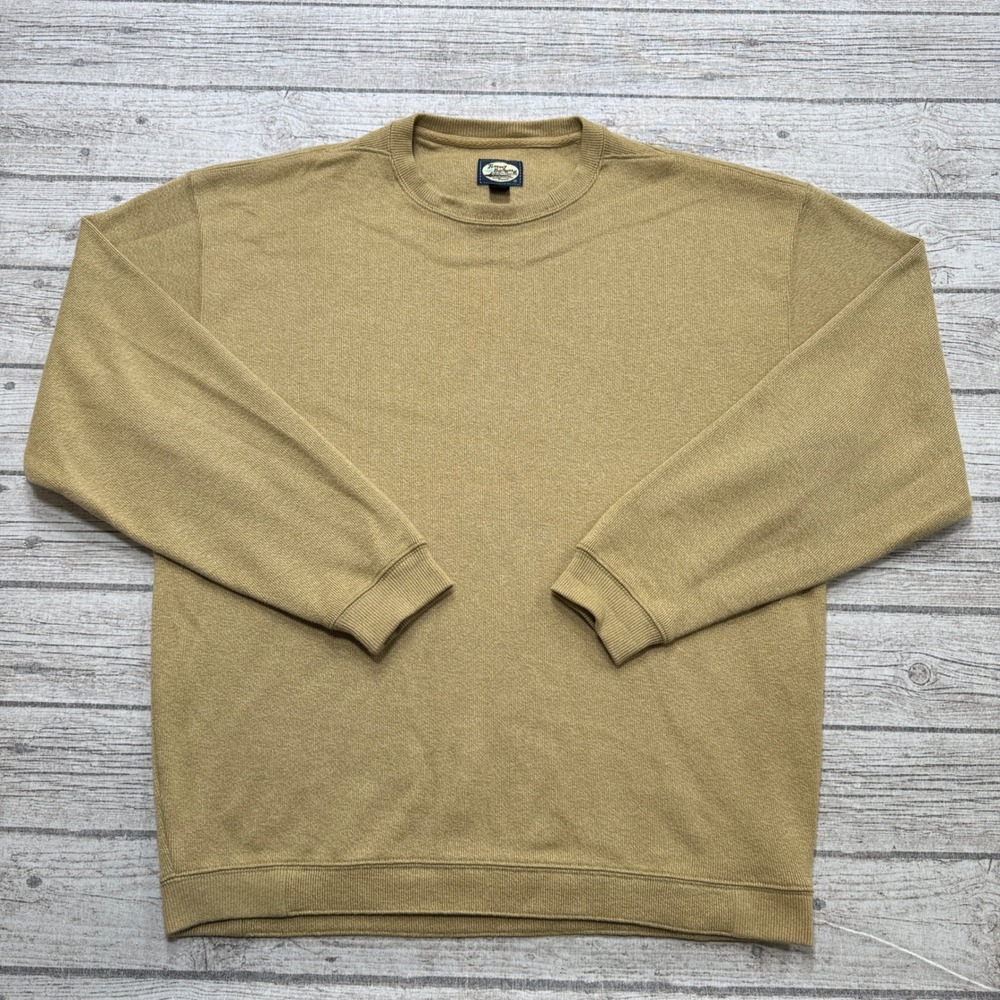 Vintage 90s Tommy Bahama Sweater Mens Medium Brown Ribbed Knit Crewneck Pullover
